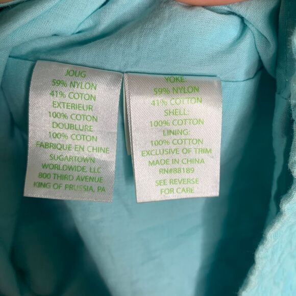 Lilly Pulitzer‎ blue Textured Sheath Dress with Lace Yoke Size 0 graduation - Picture 5 of 6